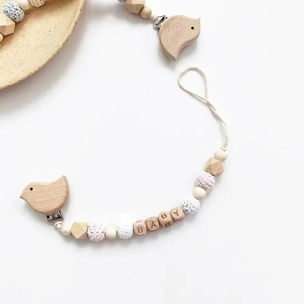 Custom Baby Pacifier Clips Personalize Name Dummy Nipple Holder Chains Infant Feeding Soother Teether Teething Toys Chew Gift