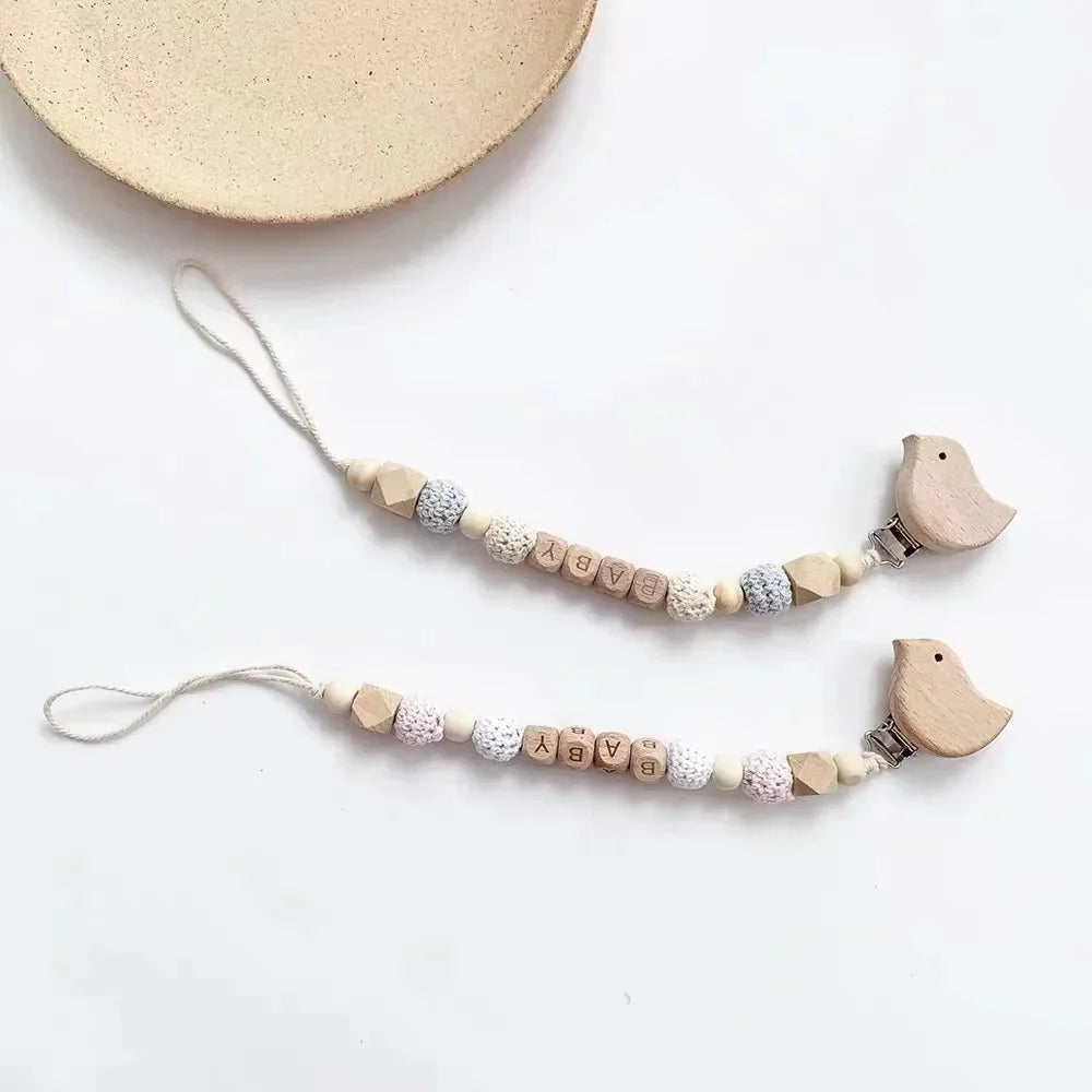Custom Baby Pacifier Clips Personalize Name Dummy Nipple Holder Chains Infant Feeding Soother Teether Teething Toys Chew Gift
