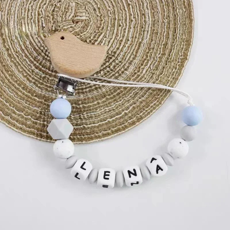 Custom Baby Pacifier Clips Personalize Name Dummy Nipple Holder Chains Infant Feeding Soother Teether Teething Toys Chew Gift