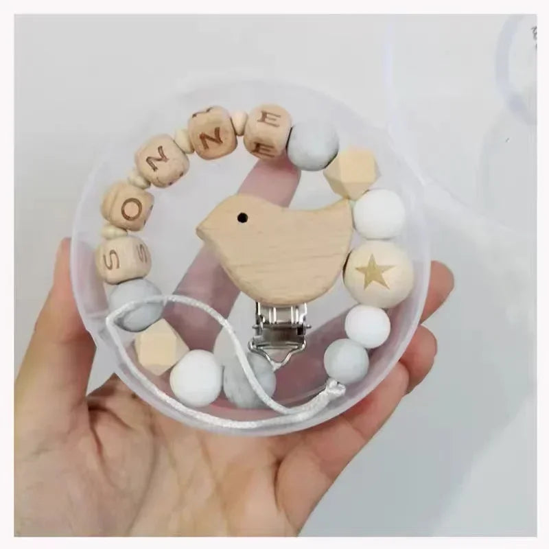 Custom Baby Pacifier Clips Personalize Name Dummy Nipple Holder Chains Infant Feeding Soother Teether Teething Toys Chew Gift